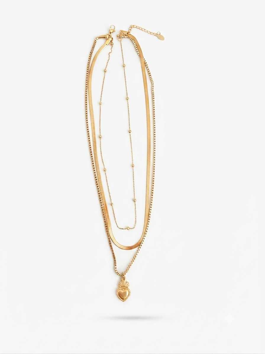 Collana Tris Cuore Sacro