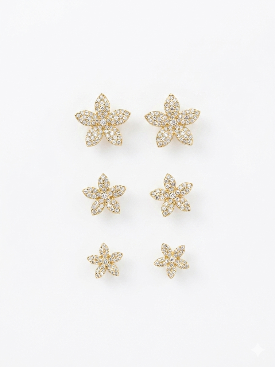 Set Orecchini Fiori Punta