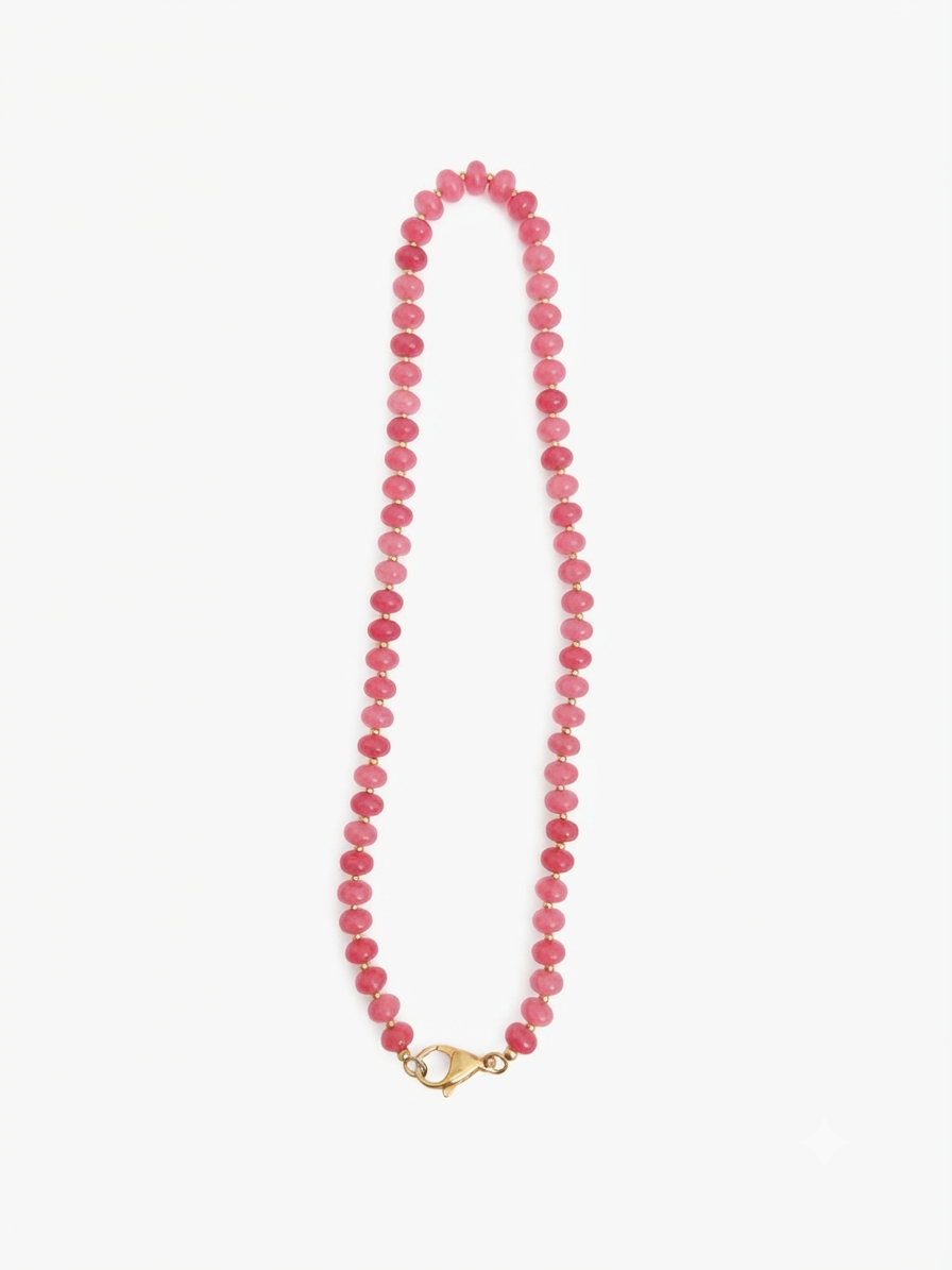 Collana Pietre Rosso Fragola