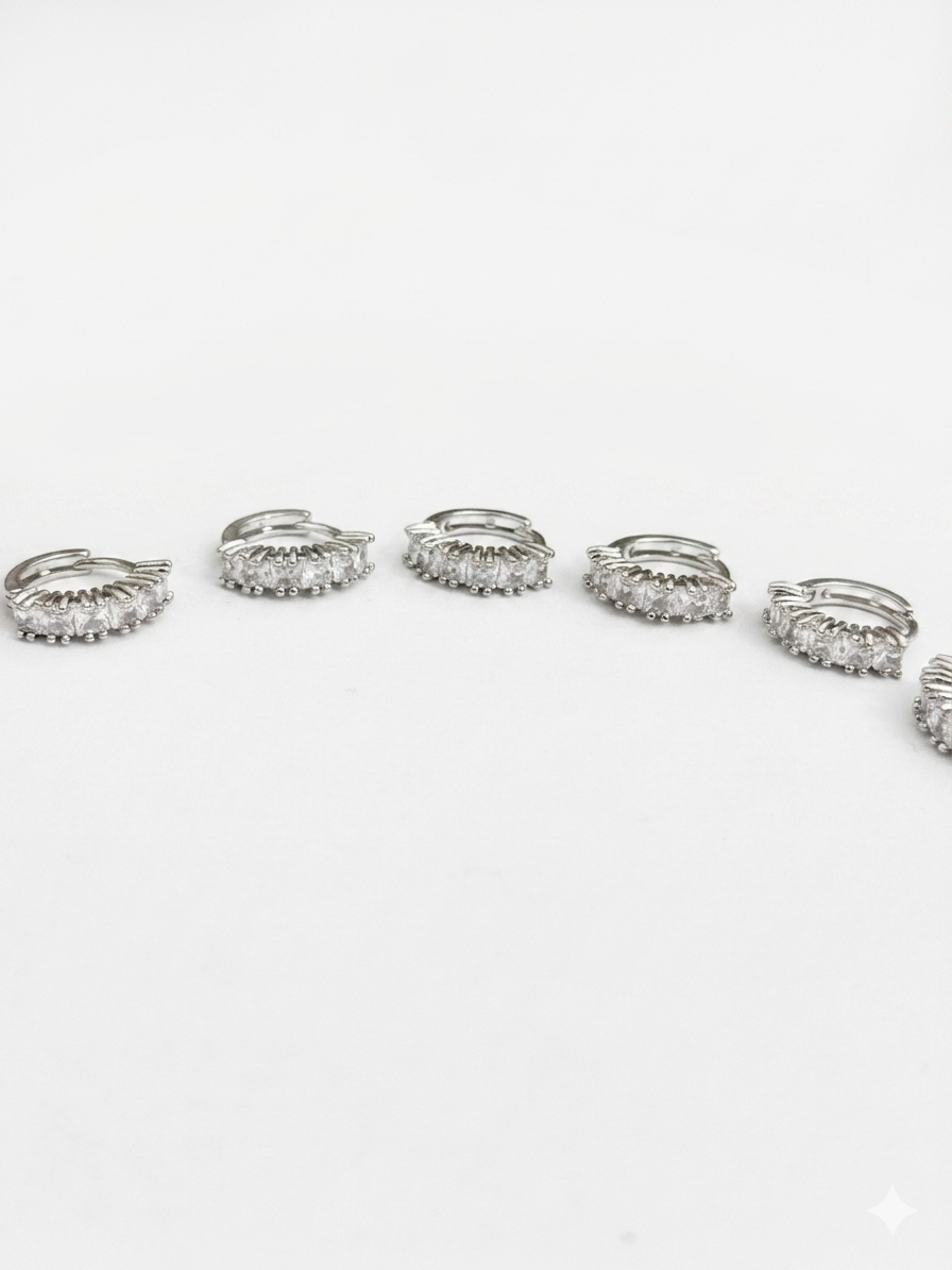 Set Orecchini Hoops Baguette