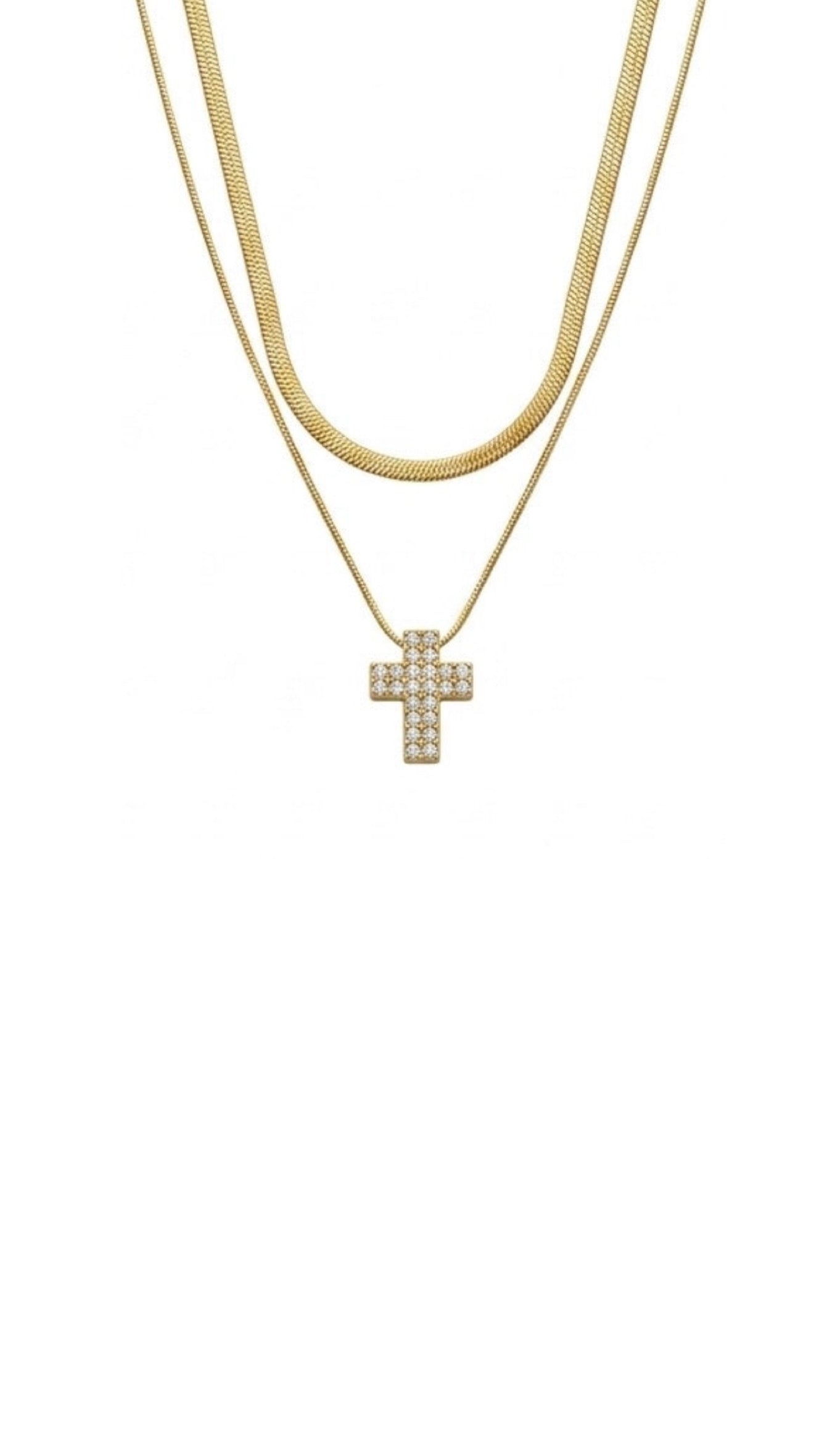 Collana Doppia Snake Croce
